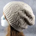 GoodGoods Chunky Cable Knitted Beanie Ski Hat Slouch Skull Cap Oversized Warmer Hats(Beige)