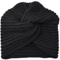 GoodGoods Turban Chunky Knitted Beanie Knot Headband Crochet Hat Hairband Cap(Black)