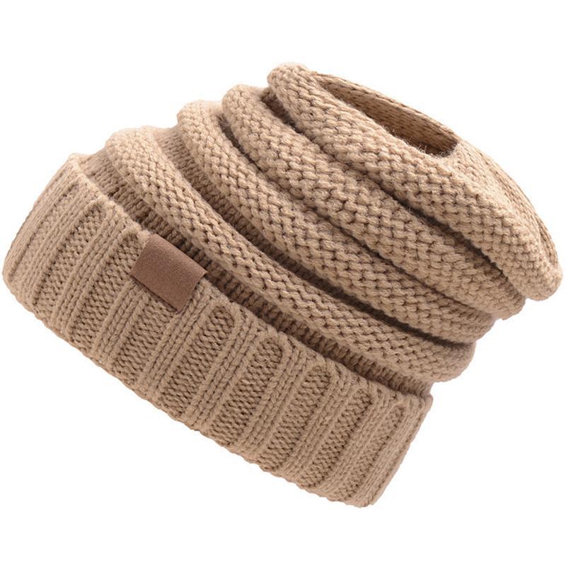 GoodGoods Winter Fall Slouch Cap Oversized Beanie Hats Cable Chunky Knitted Hat(Khaki)