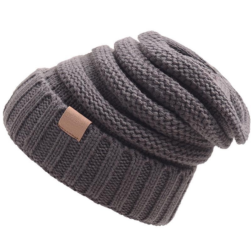GoodGoods Winter Fall Slouch Cap Oversized Beanie Hats Cable Chunky Knitted Hat(Deep Gray)