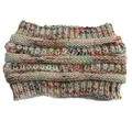 GoodGoods Messy Bun Ponytail Knitted Beanie Winter Warm Ski Hat Stretch Crochet Hats(Beige)