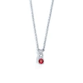Attract Trilogy Round Pendant with Swarovski Ruby and Clear Crystals Rhodium Plated