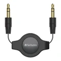VERBATIM 3.5mm Aux Audio Cable Retractable 75cm - Black