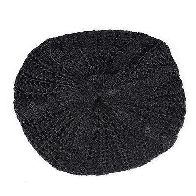 GoodGoods Winter Warm Twist Knitted Slouchy Beanie Beret Cap Slouch Hat(Black)