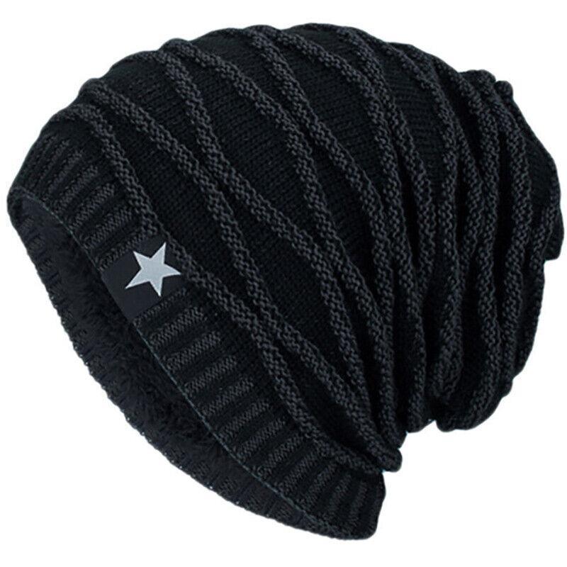 GoodGoods Winter Cable Knit Hat Beanie Slouch Ski Baggy Skull Caps(Black)