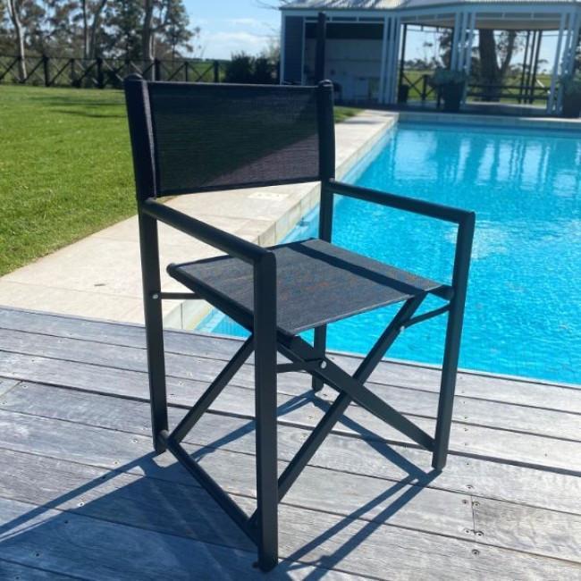 Club Santorini Aluminium Director's Chair - Black