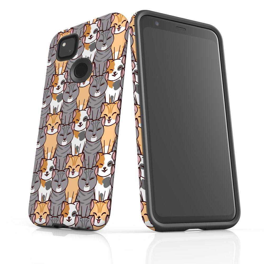 For Google Pixel 4a Case Armour Protective Cover Lovely Cats