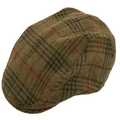DENTS Abraham Moon Tweed Flat Cap Wool Ivy Hat Driving Cabbie Quilted 1-3038 - Sage - Medium