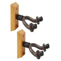 Guitar Wall Mount Guitar Hanger Wood Guitar Wall Hook Stand with Screws for Bass Electric Ukulele and Acoustic Black Walnut Guitars 2PK