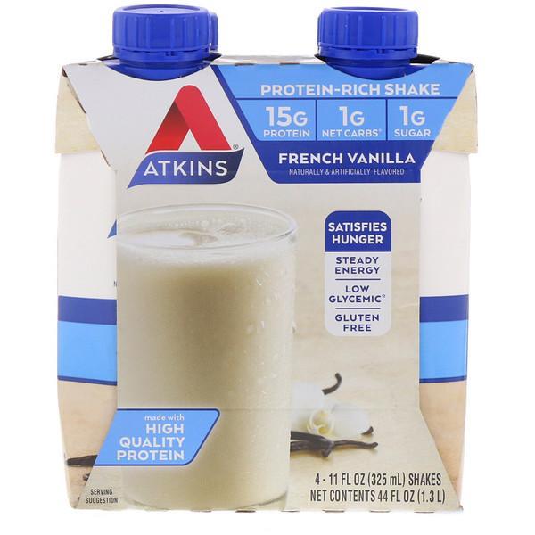 Atkins Protein Rich Shake French Vanilla - 4 Shakes, 325ml each