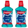 2x Colgate 500ml Plax IceFusion Cold Mint Mouthwash Alcohol Free Oral Care