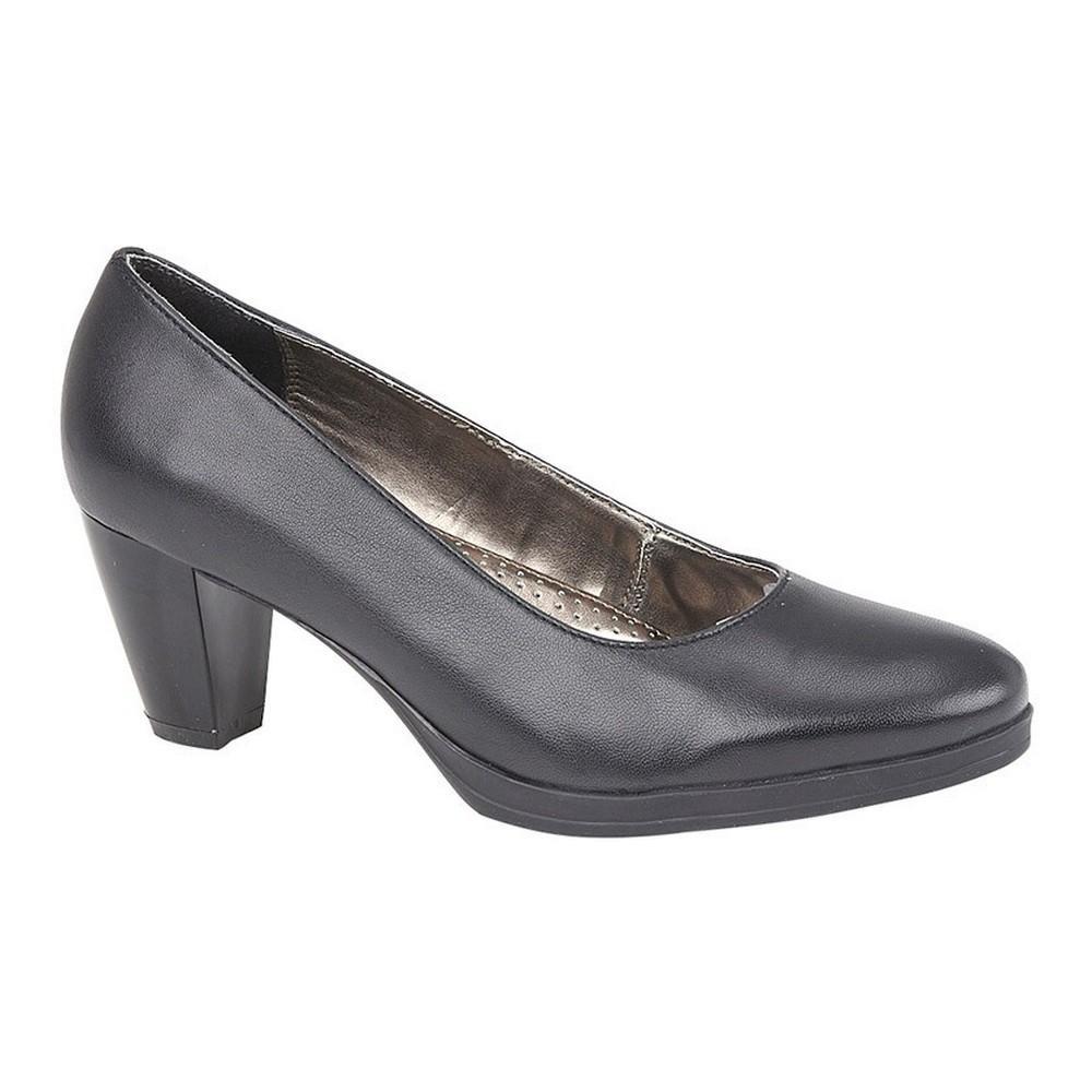 Mod Comfys Womens/Ladies Plain Leather Heel Court Shoes (Black) (7 UK)