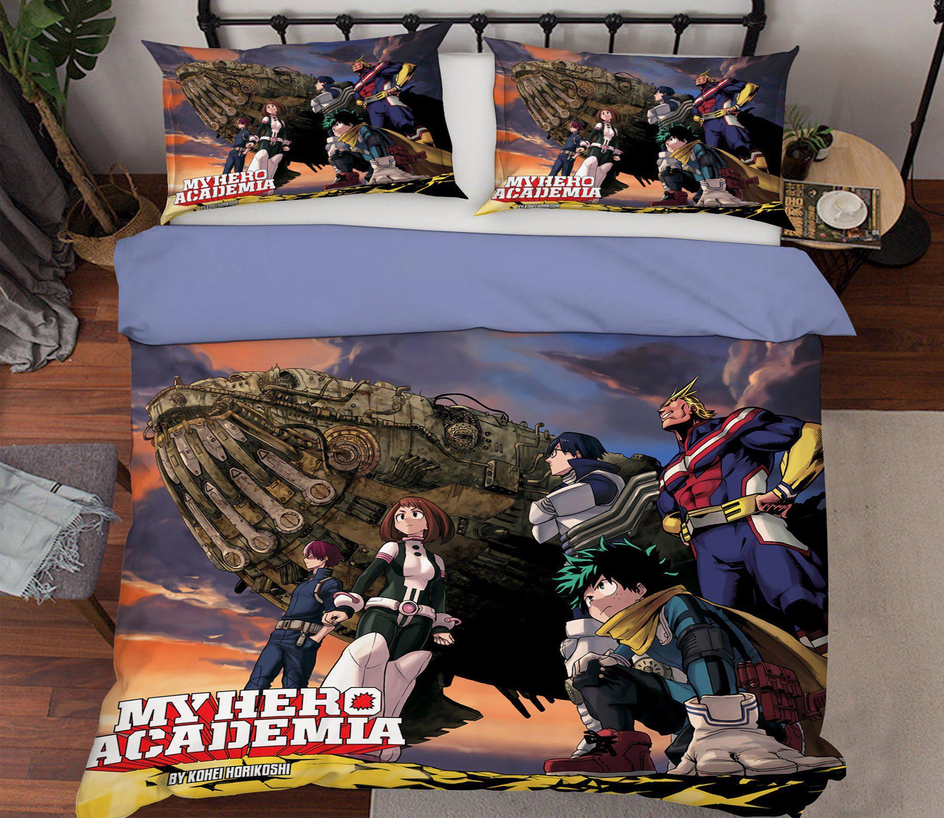 3D Bed Pillowcases Quilt My Hero Academia 21095 Anime Quilt Cover Set Bedding Set Pillowcases 3D Bed Pillowcases Quilt Duvet cover