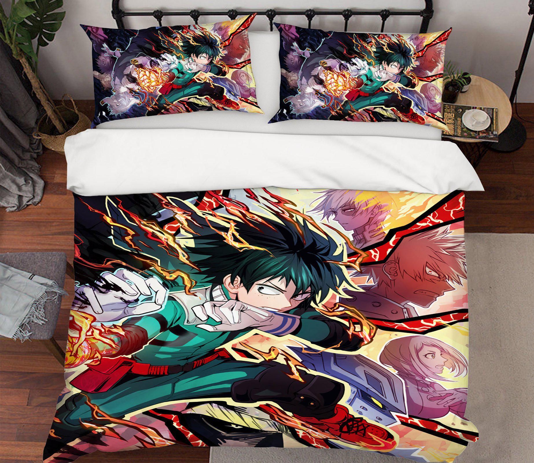 3D Bed Pillowcases Quilt My Hero Academia 21086 Anime Quilt Cover Set Bedding Set Pillowcases 3D Bed Pillowcases Quilt Duvet cover