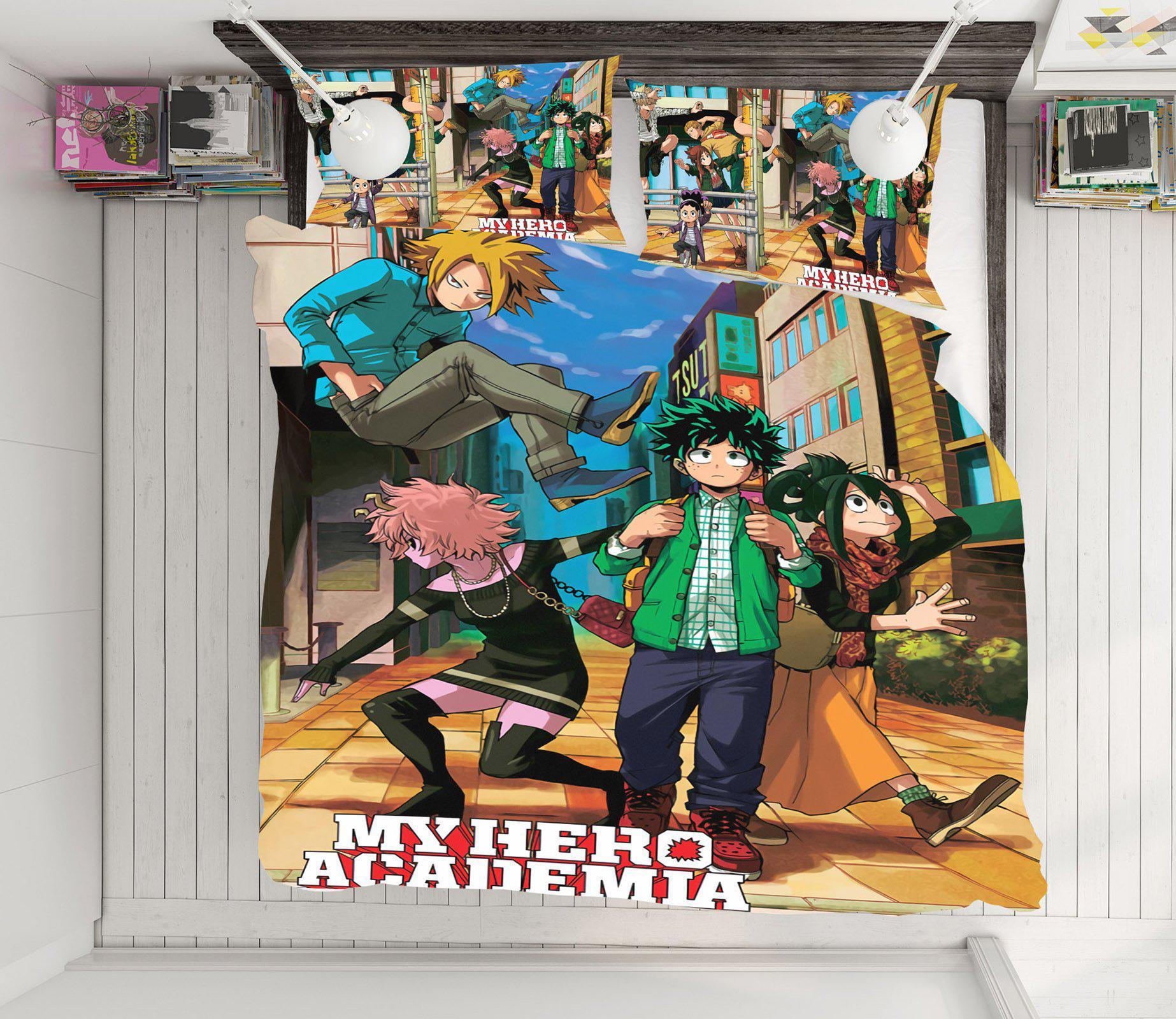 3D Bed Pillowcases Quilt My Hero Academia 21094 Anime Quilt Cover Set Bedding Set Pillowcases 3D Bed Pillowcases Quilt Duvet cover