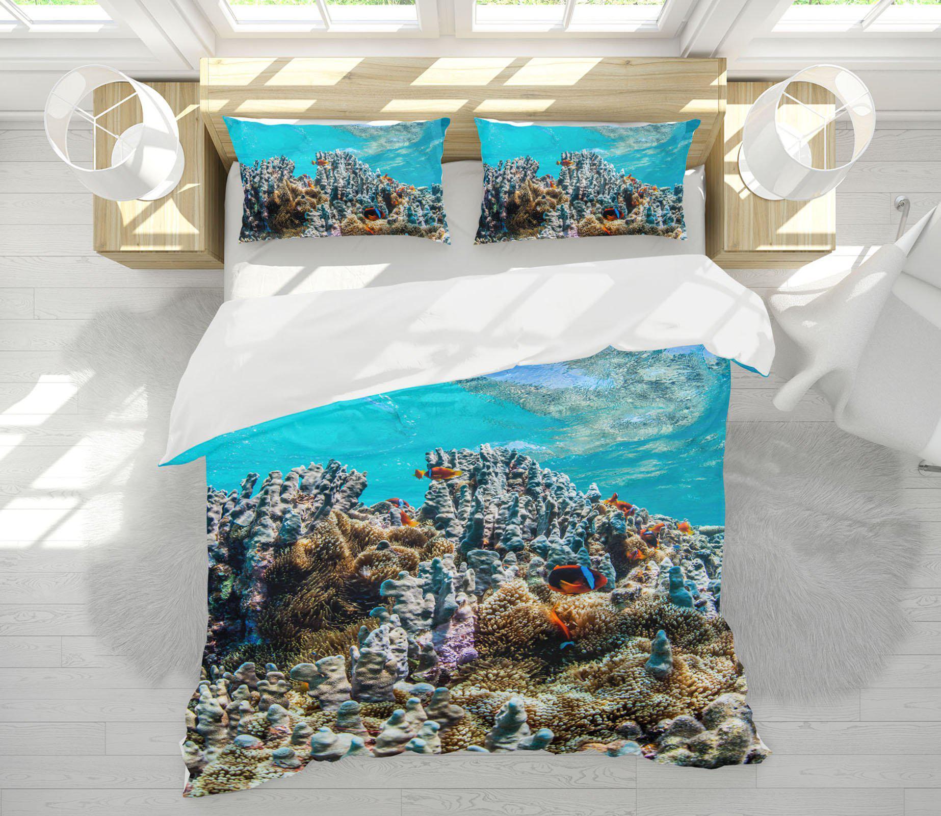 3D Bed Pillowcases Quilt Coral Sea 21056 Quilt Cover Set Bedding Set Pillowcases 3D Bed Pillowcases Quilt Duvet cover