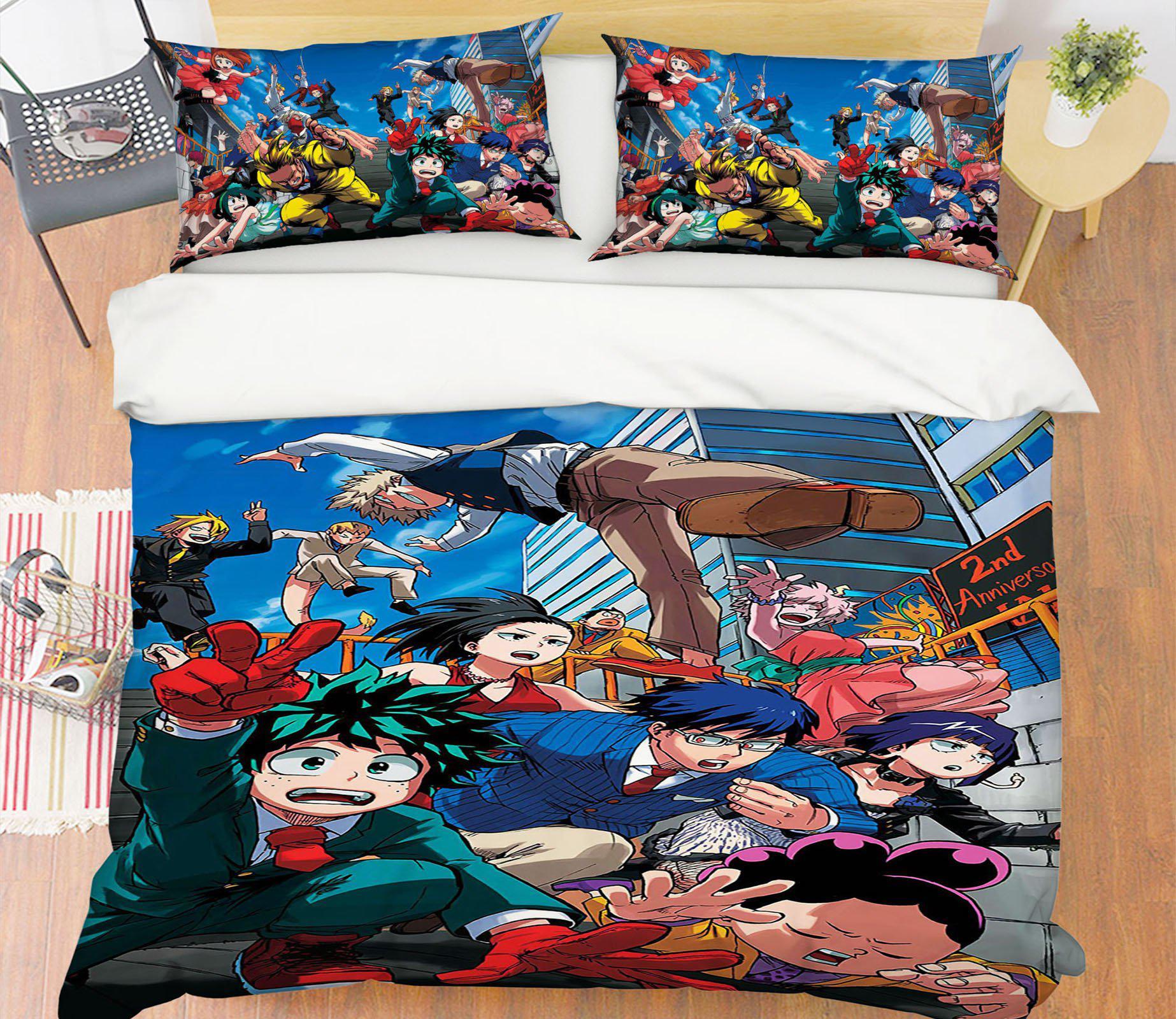 3D Bed Pillowcases Quilt My Hero Academia 21067 Anime Quilt Cover Set Bedding Set Pillowcases 3D Bed Pillowcases Quilt Duvet cover