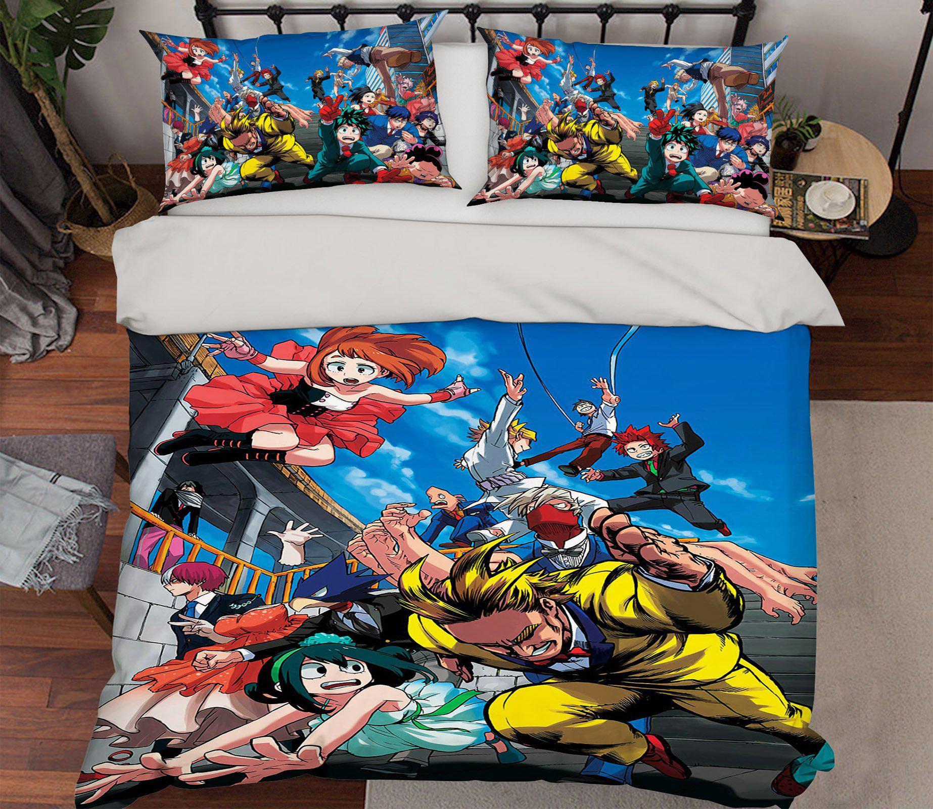 3D Bed Pillowcases Quilt My Hero Academia 21066 Anime Quilt Cover Set Bedding Set Pillowcases 3D Bed Pillowcases Quilt Duvet cover