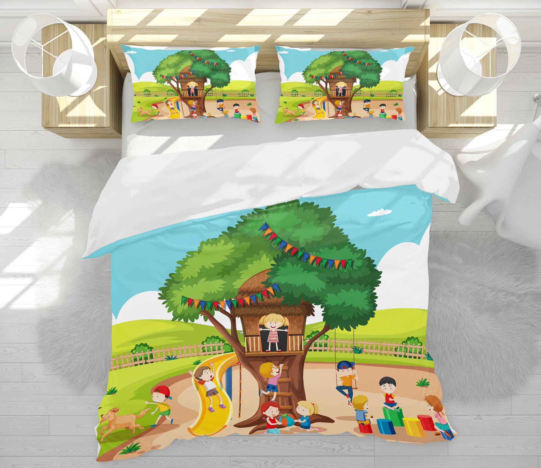 3D Bed Pillowcases Quilt Big Tree Child 19161 Quilt Cover Set Bedding Set Pillowcases 3D Bed Pillowcases Quilt Duvet cover