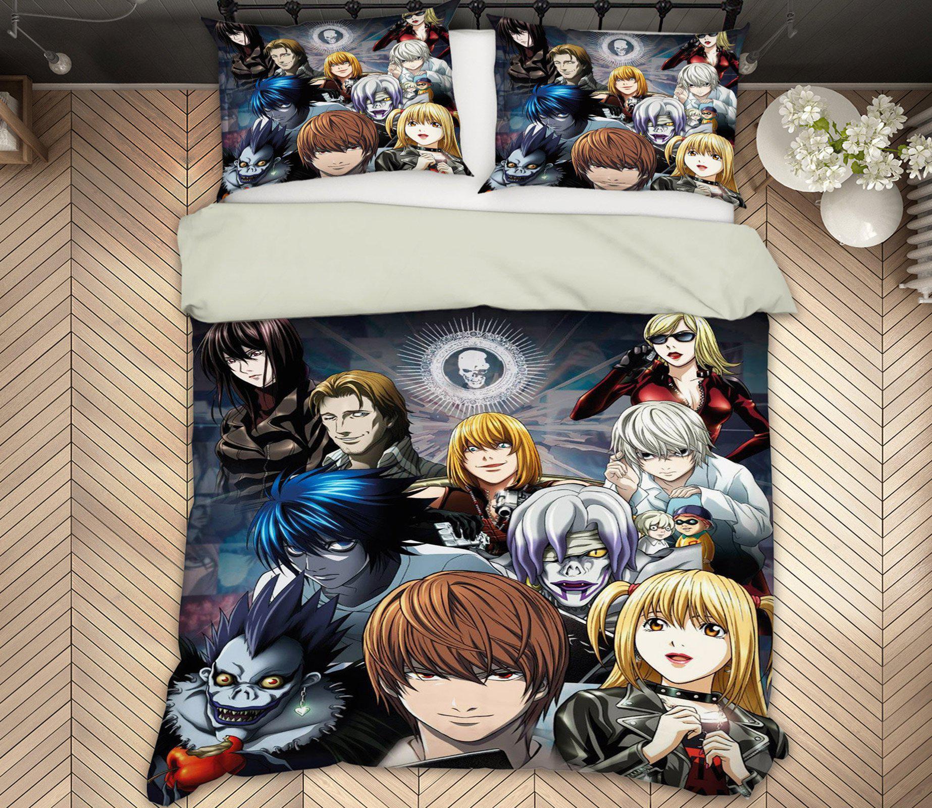 3D Bed Pillowcases Quilt Death Note 19023 Anime Quilt Cover Set Bedding Set Pillowcases 3D Bed Pillowcases Quilt Duvet cover