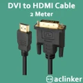 ACL DVI to HDMI 2 Meter Cable HDMI to DVI Bi Directional Adapter HDMI Male to DVI-D 24+1 Male Support 1080P HD for Xbox PS5 Blue-ray Nintendo Switch