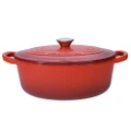 Baccarat Le Connoisseur 3.5L Cast Iron Oval French Oven with Lid 27cm Red