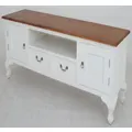 CT 2 Door 2 Drawer Queen Ann Entertainment Unit - Two-toned