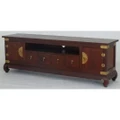 CT 2 Door 4 DVD Drawer Chinese Low Entertainment Unit - Mahogany