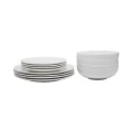 Alex Liddy Modern 12 Piece Coupe Dinner Set in White