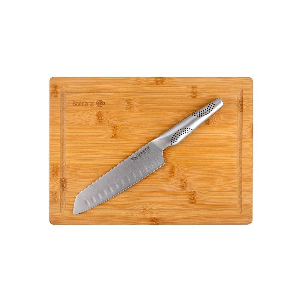 Baccarat iD3 Santoku Knife & Bamboo Chopping Board Set Size 25.5X35cm