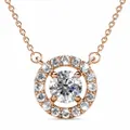 Minute Oval Crystal Pendant Necklace in Rose Gold Adorned with Crystals from Swarovski
