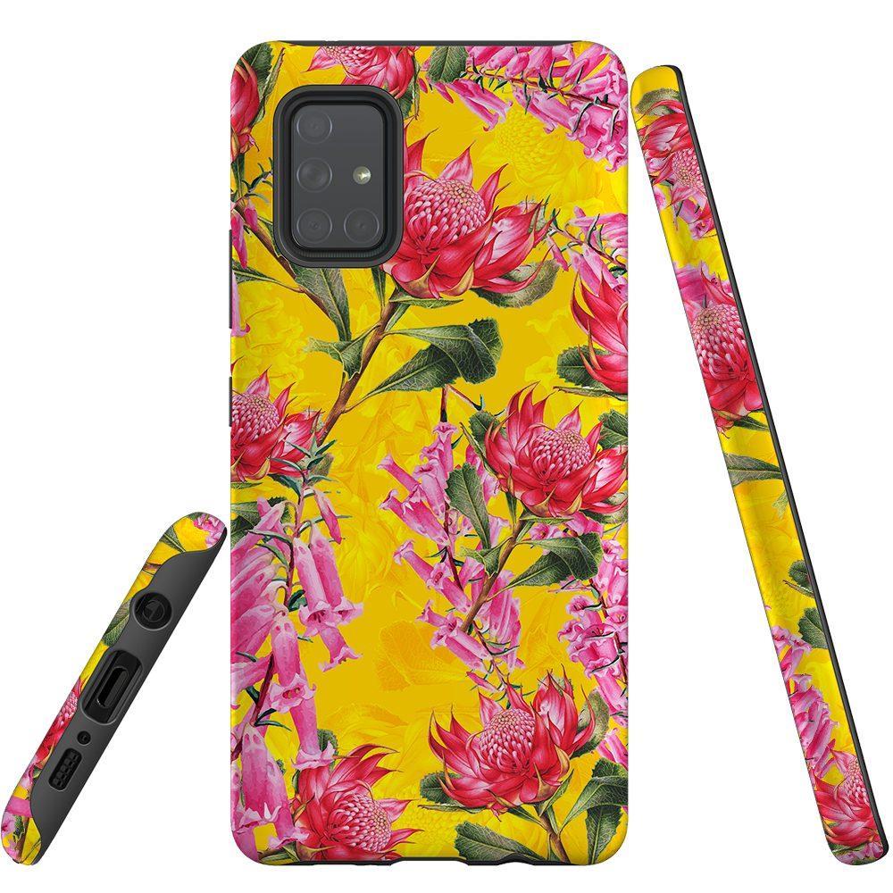 For Samsung Galaxy A71 5G Case Tough Protective Cover Flower Pattern