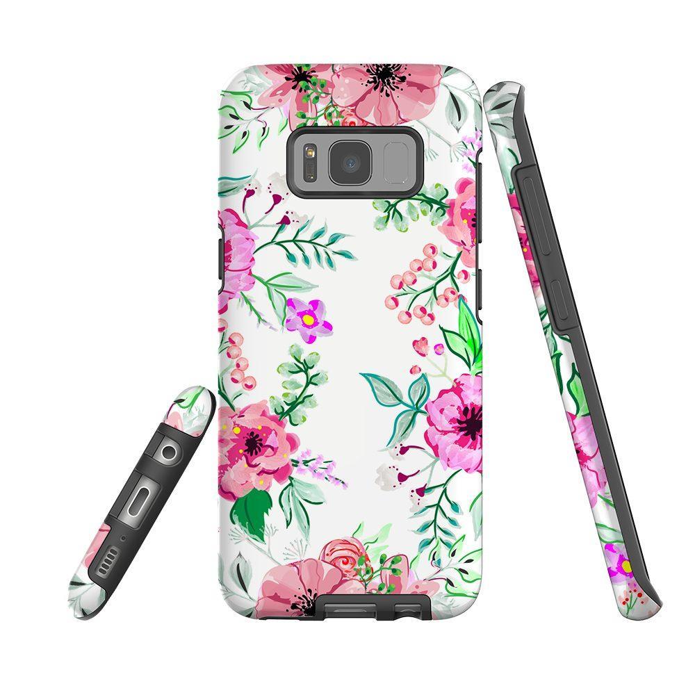 For Samsung Galaxy S8 Plus Case Tough Protective Cover Floral Garden