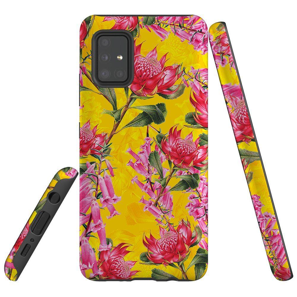 For Samsung Galaxy A51 4G Case Tough Protective Cover Flower Pattern