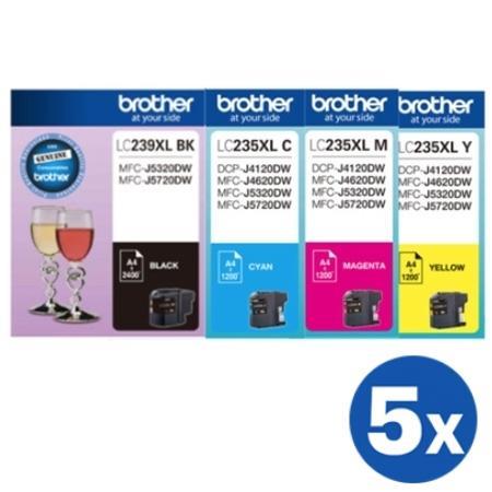 20 Pack Original Brother LC-239XL/LC-235XL LC239XL/LC235XL High Yield Ink Combo [5BK,5C,5M,5Y]