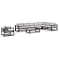 Balmoral Package D Outdoor Aluminium And Teak Lounge Setting With Coffee Table - Outdoor Aluminium Lounges