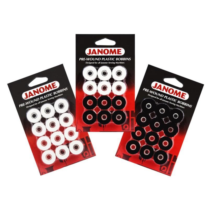 Janome Pre-wound Bobbins - 12 Pack - Mixed
