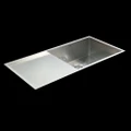 BRIENZ Stainless Steel Kitchen Sink - 960mm Single Bowl with Drainer - Square Corners - Under/Top Mount