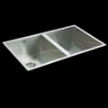 BRIENZ Stainless Steel Kitchen Sink - 770mm Double Bowl Square Corners - Under/Top Mount