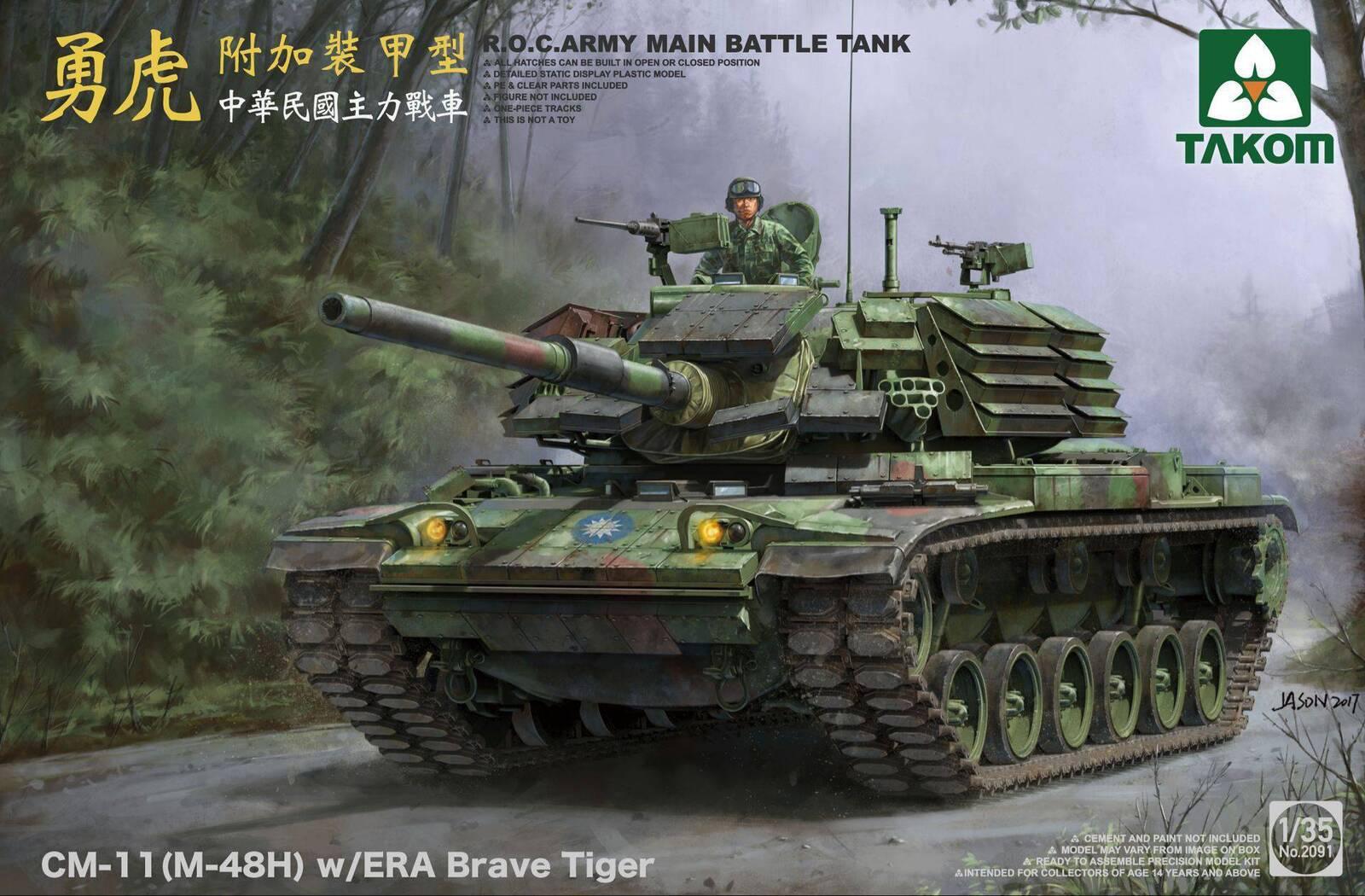 Takom 2091 1/35 R.O.C.ARMY CM-11 (M-48H) w/ERA Brave Tiger MBT Plastic Model Kit