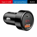 Baseus 45W Fast Charging Car Charger PD3.0 USB + Type-C Cigarette Lighter Adapter-Black