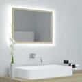 LED Bathroom Mirror Sonoma Oak 60x8.5x37 cm Acrylic vidaXL