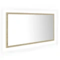 LED Bathroom Mirror Sonoma Oak 90x8.5x37 cm Acrylic vidaXL