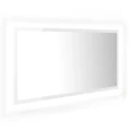 LED Bathroom Mirror High Gloss White 90x8.5x37 cm Acrylic vidaXL
