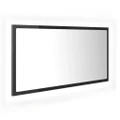 LED Bathroom Mirror High Gloss Grey 90x8.5x37 cm Acrylic vidaXL