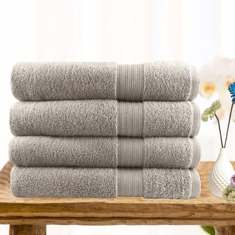 4 Piece Ultra-Light Cotton Bath Towels in Beige