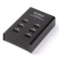 [DUB-6P] -BK Black 6 Port Powered 5v USB Charging Station for Mobile Tablet