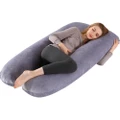 Advwin Pregnancy Pillow Full Body Support Maternity Pillow U Shaped (Grey)