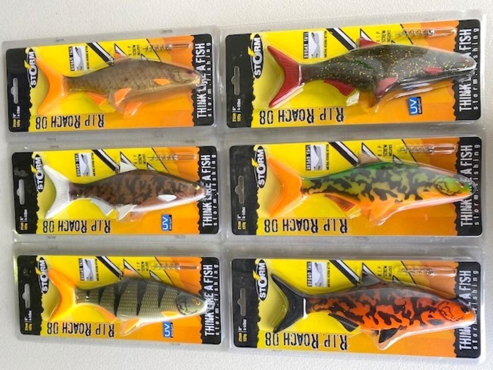 Storm 8 Inch R.I.P. Roach Lures Mixed Box - 6 Assorted Lures