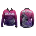 Team Wilson Pink/Purple Tournament Long Sleeve Fishing Shirt - Fishing Jersey [Size: 22]